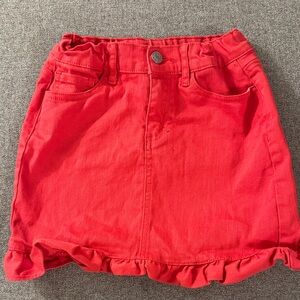 5/$15- Red Ruffled Mini Skirt